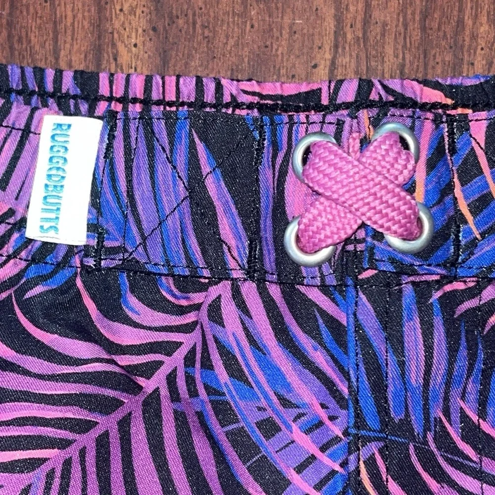 RUGGEDBUTTS Swim Trunks Boys Size 12-18 Mo Multicolor Tropical Print 50+ UPF NEW